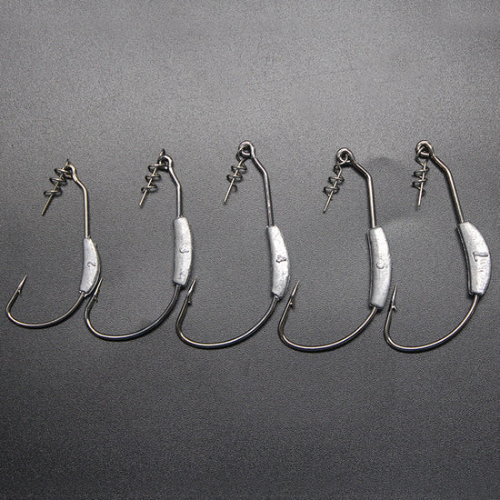 Bare Ribbon Lead Wide Curved Hook For Fake Bait
