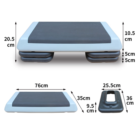 Adjustable Workout Aerobic Stepper, Step Platform Trainer With 4 Risers