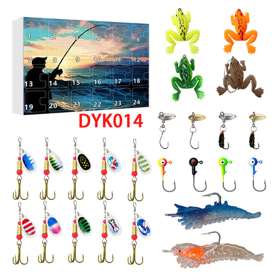 24 Countdown Advent Christmas Fishing Set